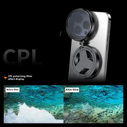 Kit de filtre CPL magnétique 52 mm avec clip pour iPhone MagSafe 16 : lentille polarisante circulaire professionnelle
